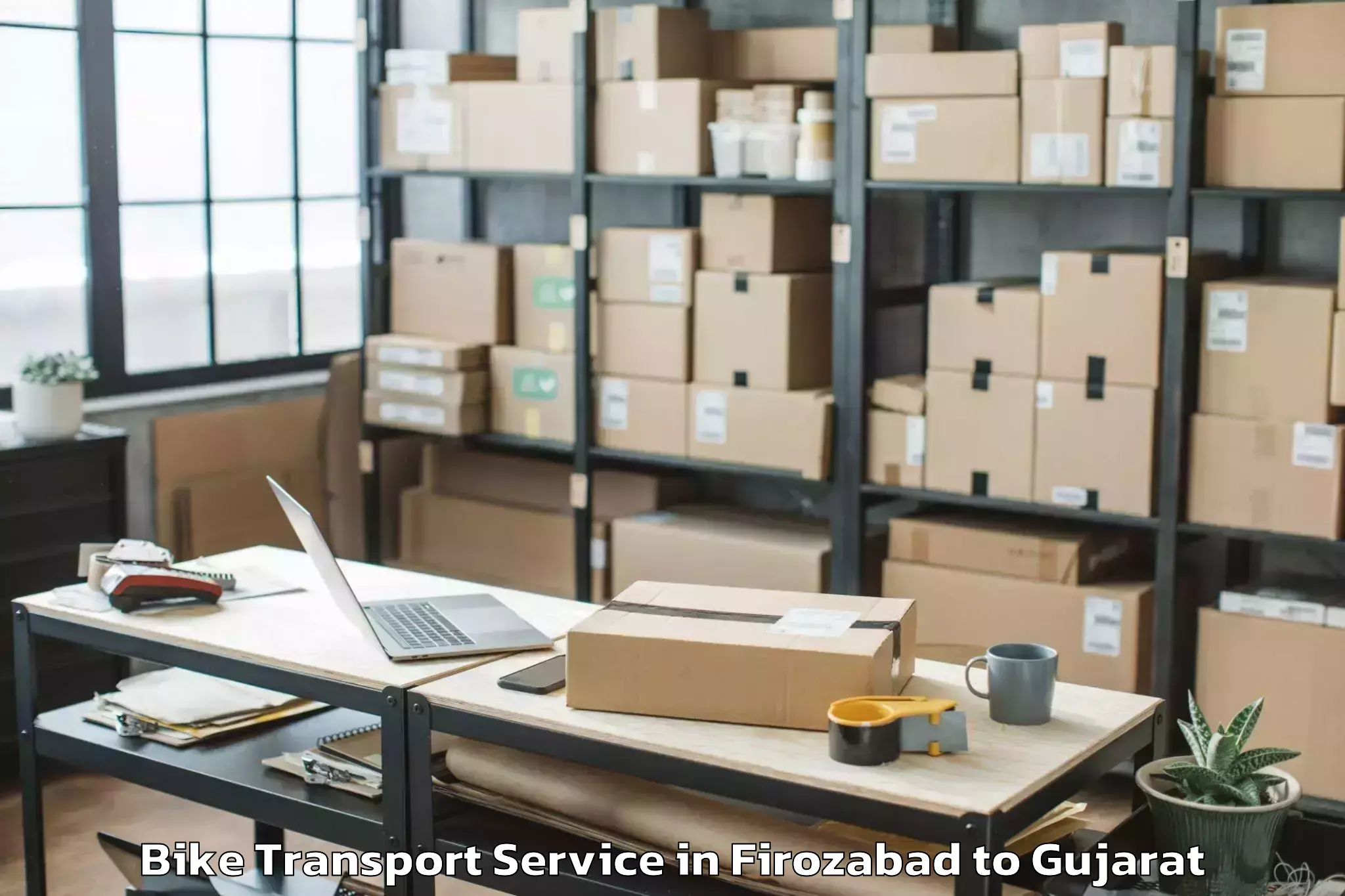 Affordable Firozabad to Chotila Bike Transport